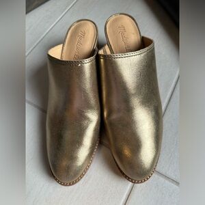 Madewell Harper gold mules